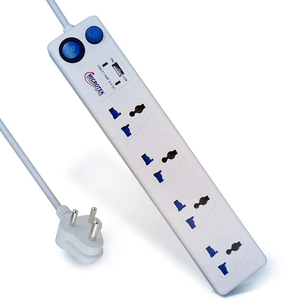 SPIKE GUARD, 4 SOCKET + USB WITH ONE SWITCH (1.5 METER)