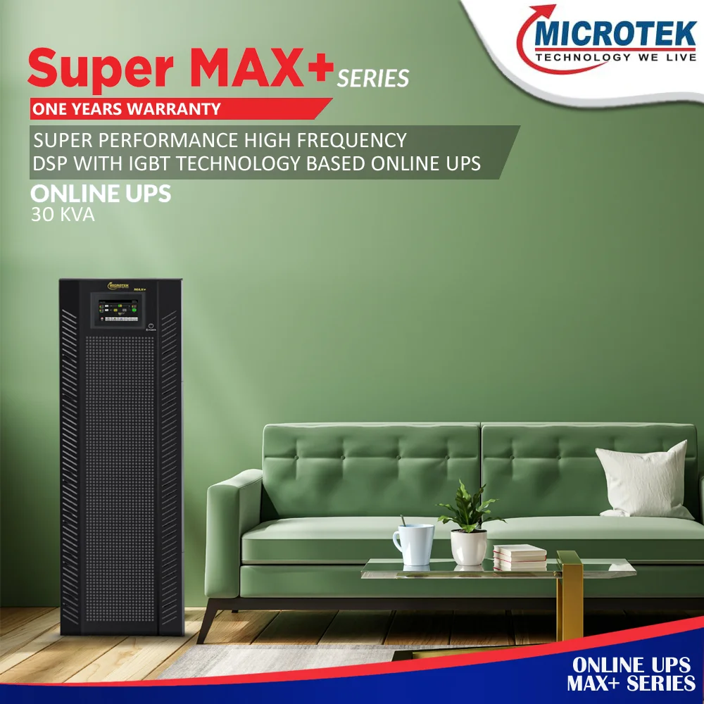 ONLINE UPS 30KVA, 3PH:3PH, ±192V (384V) HF SUPERMAX+ (WITH 4.3 INCHES TOUCH PANEL LCD DISPLAY)