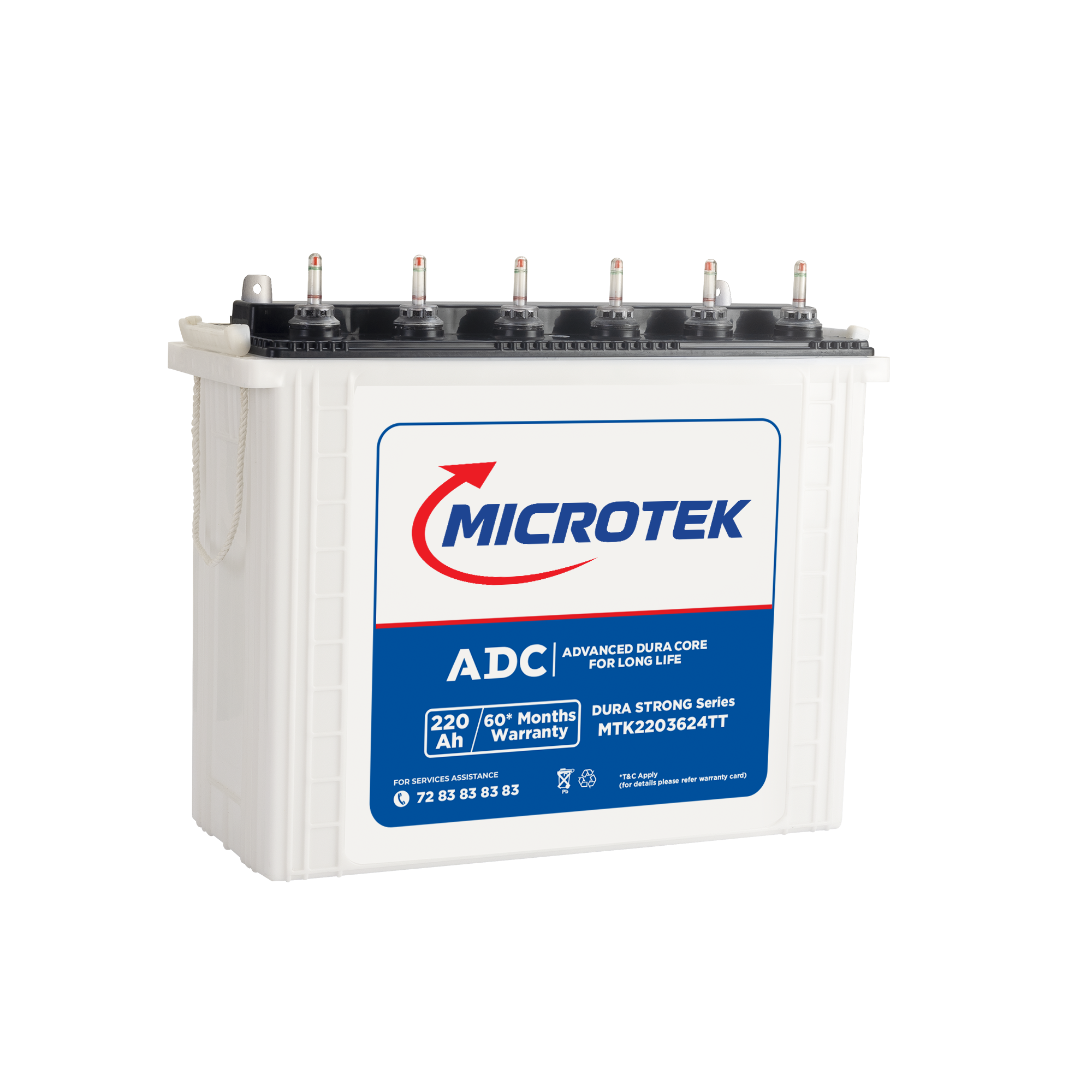 Microtek Dura Strong MTK2203624TT 220Ah/12V Inverter Battery With Advanced Dura Core Technology
