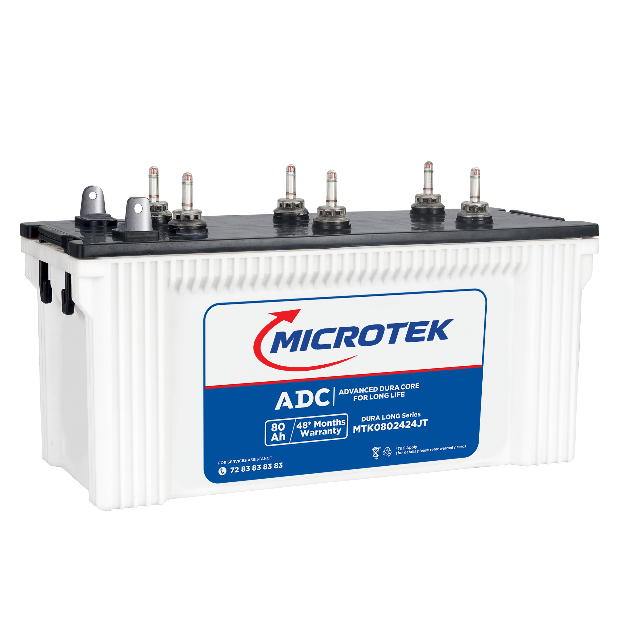 Microtek Dura Long MTK0802424JT 80Ah/12V Inverter Battery With Advanced Dura Core Technology